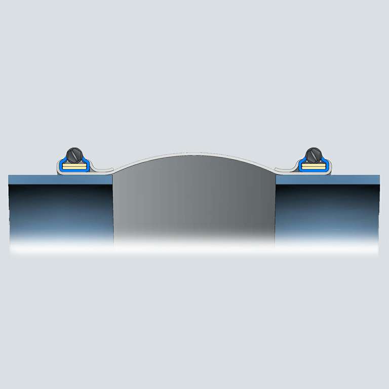 P-Flange configuration <br/>with sewn-in clamps